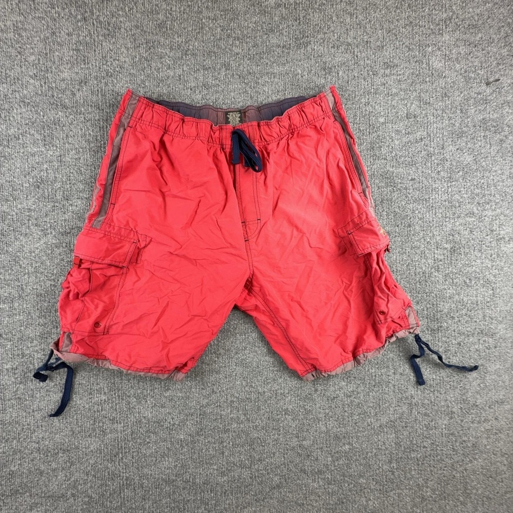 Aeropostale Swim Trunks Mens Large Red Cargo Drawstring Mesh Lined Board Shorts